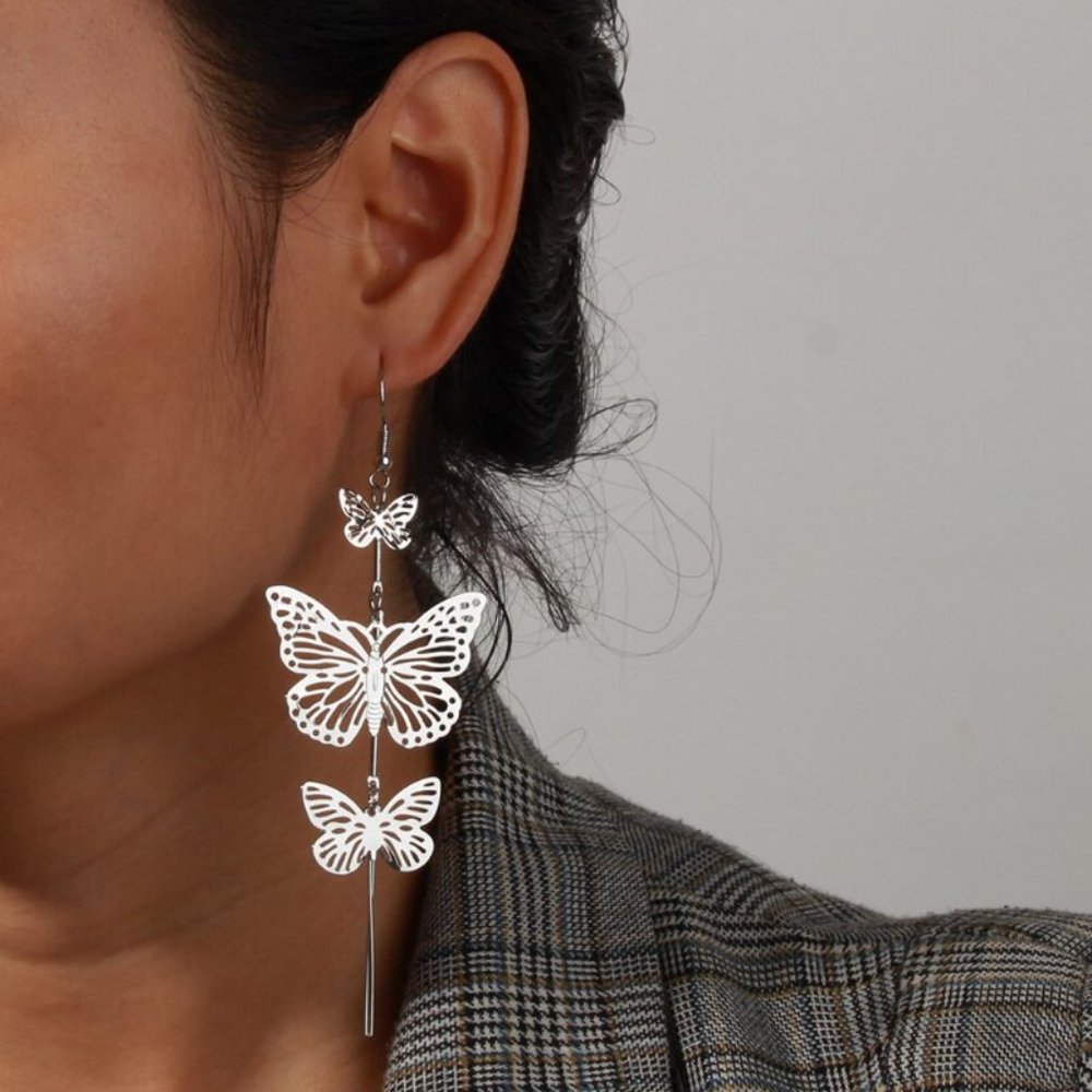 Earrings Women Butterfly Stud Bohemian Hoop Drop Cute Trendy Jewelry - Picture 9 of 9